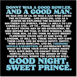 Walter Speech Spreading Donnie's Ashes at Funeral Funny Big Lebowski Quote Posters and Art